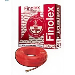 Finolex 0.5 SQMM SINGLE CORE (FR) PVC INS. COPPER FLEXIBLE CABLE RED - (100 Meters)